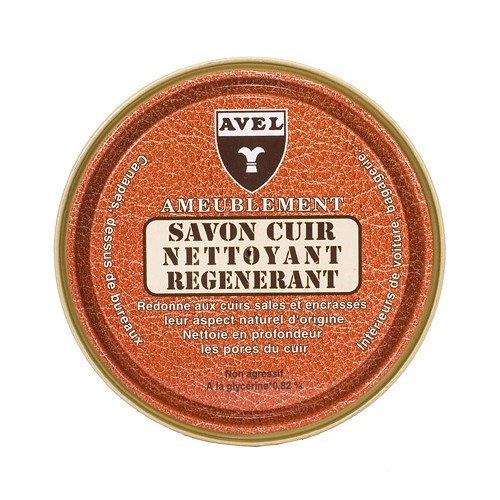 Крем мыло для чистки кожаной, мягкой мебели и автосалонов Savon Cuir Nettoyant Regenerant AVEL арт.4001
